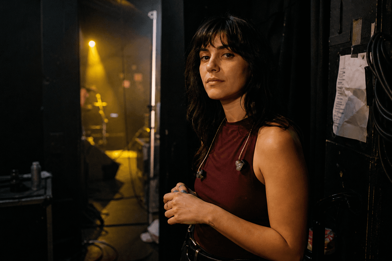 Independent artist preparing backstage before a performance